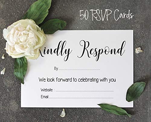 50 Blank RSVP Cards with White Envelopes White 4"x6" Response Cards-RSVP Reply Card for Wedding-Bridal Shower-Baby Shower-Rehearsal Dinner - Image 3