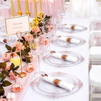 400PCS Pre Rolled Rose Gold Plastic Silverware Heavy Duty for Party - Image 5
