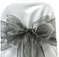 Pack of 100 Organza Chair Sashes for Wedding & Event Décor – Silver Grey by MDS