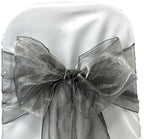 Pack of 100 Organza Chair Sashes for Wedding & Event Décor – Silver Grey by MDS