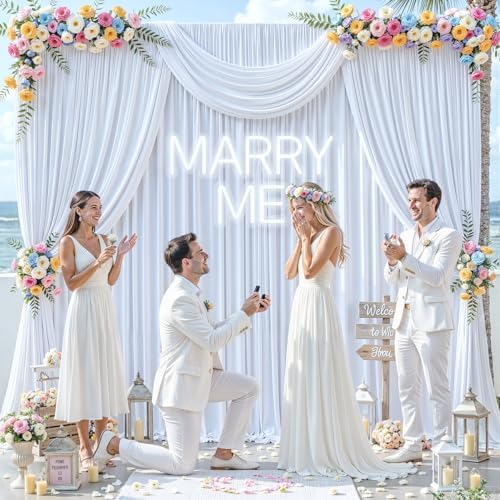 30ft x 15ft White Wrinkle Free Backdrop Curtains for Wedding Party Backdrops Curtain Drapes Fabric Decorations Photo Back Drop Cloth for Baby Shower Photography Stage Reception - Image 4