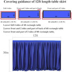 Table Skirt for Teacher Desk Classroom Wedding Birthday, Royal Blue, 12ft - Image 4