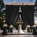 50ft x 15ft Black Backdrop Curtains for Parties, Wrinkle Free 10 Panels Photo Backdrop Drapes Back Drop Cloth for Wedding Birthday Photography Background Decor by CO-AVE