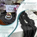 Black Boho Cheesecloth Table Runner 12 Pack 17x108 Inch Sheer Gauze - Image 7