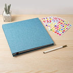 Large Photo Album Self Adhesive for 4x6 8x10 Magnetic Scrapbook Album DIY 60 Black Sticky Pages Linen Cover Photo Album(Sky Blue) - Image 6
