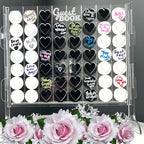 Acrylic Wedding Guest Book Alternative | Unique Connect-Style Frame with 54 Heart Chips, Guest Book Sign & 2 Pens | for Graduation 2026, Baby Shower, Bridal Shower, Birthday, and Retirement Parties - Image 3
