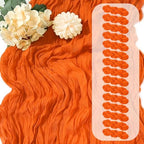 15 Pack Orange Cheesecloth Table Runner 17 x 108 inch Cheese Cloth Table Runners 9ft Orange Table Runner Rustic Romantic Sheer Gauze Runner for Wedding Party Baby Shower Table Decoration by Yorcari