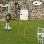 2pcs Wedding Welcome Sign Holder Portable Easel Display Stand for Poster Gold Metal Party Sign Stand Background Decor Tall Floor Easel Frame for Photo Reception Board Birthday Baby Bridal Shower Graduation (61.6''H) - Image 5