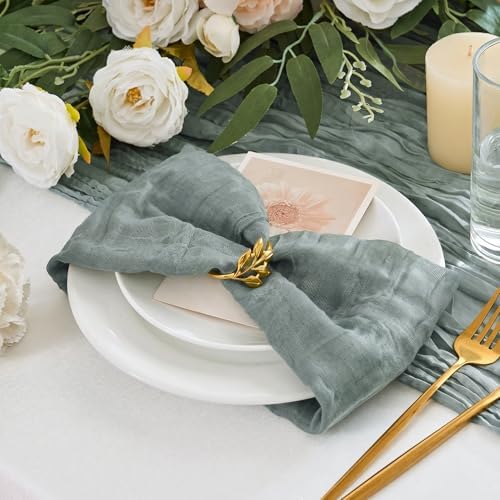 50 Pack Cheesecloth Napkins 20"x20" Dusty Blue Gauze Boho Napkins - Image 6
