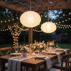 Lurrose 2pcs Handmade Foldable Paper Lanterns - Holiday Party Hanging Japanese Lantern - White Oval Light Cover for Wedding, Baby Shower, Birthday 15.7x9.8 Inches - Image 6