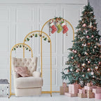 Outvita Wedding Arch Set of 3, Metal Backdrop Stand Wedding Ballon Arch Frame Decoration Support Stand for Ceremony Indoor Outdoor Party Event Baby Shower - Image 7