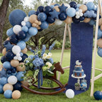 6 Pcs 72 x 13'' Blue Jean Baby Shower Table Runner Decorations - Image 3