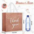 Sweetude 30 Thank You Non Woven Gift Bag, 11 x 12 x 5 Inch, Rose Gold - Image 2