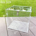 Pure Clear Acrylic Card Box with Slot & Lock, DIY Large Wedding Card Boxes for Reception, Elegant Money Envelop Gift Cards Box for Party Wedding Birthday Baby Shower Graduation Table Decor - Image 3