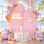 Pink Purple Arch Backdrop Cover for Wedding, 7.2FT 6FT Set of 2 Stretchy Spandex Fitted Arch Stand Cover for Baby Shower, Birthday Party Decor, Chiara Backdrop Cover with Double-Sided Design - Image 4