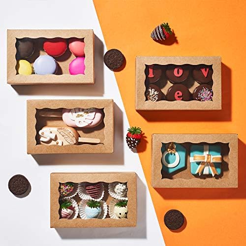 RomanticBaking 50 Pack Auto-Popup Cookies Boxes 7" x 4 3/8" x 1 1/2"Pastry Boxes Macaron Boxes Hot Chocolate Bombs Boxes Donut Boxes Brownies,Cakesicle Boxes - Image 6