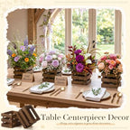 6 Pcs Wooden Vase for Centerpieces Vintage Wood Storage Crates Boxes Design Farmhouse Decorative Wedding Flower Baskets Table Centerpieces Woodland Party for Baby Shower Art Craft (Retro) - Image 6