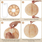 Hortsun 24 Pcs Print Burlap Paper Lanterns Classroom Decor,8/10/12 Inch - Image 3