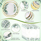 400 Pcs Sage Green Plate and Napkin Party Supplies, Green, Pure - Image 2
