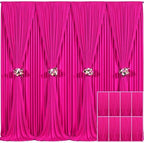 8 Panels Fuchsia Backdrop Curtain for Parties Birthday Party Wrinkle Free Hot Pink Photo Curtains Backdrop Drapes Fabric Decoration for Wedding 40ft(W) x 10ft(H) by Tao-GePartyDecorations