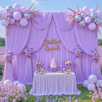 40x10ft Purple Backdrop Curtain for Parties Lavender Wrinkle Free Fabric Backdrop Curtain Wedding Photo Backdrop Drapes for Girls Baby Shower Bridal Shower Photography Lilac Back Drop 8 Panels 5x10FT - Image 3