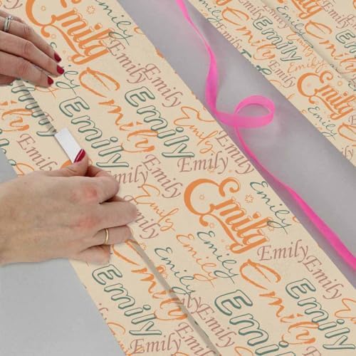 AOFUN Personalized Wrapping Paper Christmas Wrapping Supplies Personalized Name Heart Wrapping Paper For Men Fashion Birthday Gift 5 Rolls 58" x 23" - Image 4