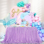 Lilac Sequin Tablecloth 60"x102" Lavender Glitter Mermaid Tablecloth - Image 4