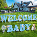 Chumia 13 Pcs Welcome Baby Yard Signs Baby Shower Yard Sign with Stakes, 15 Inch Tall Girl Boy Lawn Sign Gender Reveal Outdoor Decoration Welcome Newborn Announcement for Party Decorations(Blue) by Chumia