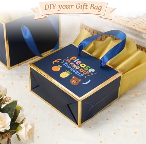 EQOREIIN 50 Pcs Metallic Paper Small Gift Bags with Handles & Tissue Paper - Image 5