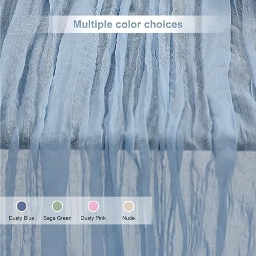 6 Pack Dusty Blue 35x120 Inch Cheesecloth Table Runner - Image 6