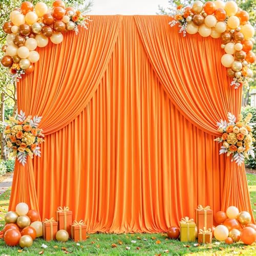 20x10ft Orange Backdrop Curtains for Wedding Parties Wrinkle Free Orange Curtains Photo Backdrop Drapes for Photography Birthday Baby Shower Soft Fabric Party Backgournd for Photoshoot by Partisky