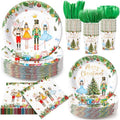 Honeydak 210 Pcs Nutcracker Plates and Napkins Christmas Party Supplies by Honeydak