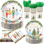 Honeydak 210 Pcs Nutcracker Plates and Napkins Christmas Party Supplies by Honeydak