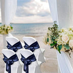 Navy Blue Satin Chair Sashes Bows for Chair,7x108inchs,50pcs - Image 4