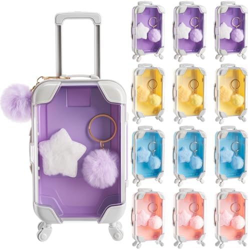 LemonRoad 36 Pcs Clear Mini Suitcase Party Favor Box, Multicolor by Unknown
