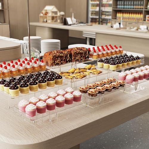 3 Tier Acrylic Cupcake Stand, Transparent Dessert Display - Image 4