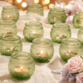 24 Pcs Green Candle Holder-Floral Style Vintage Candle Holders for Wedding Table Centerpieces, Bridal Shower Decor, Rustic Wedding Decor, Tea Party by LAMORGIFT