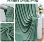 10ft x 10ft Wrinkle Free Sage Green Backdrop Curtains for Parties, Polyester Photo Backdrop Drapes 2 Panels 5x10ft for Wedding Birthday Party Photography Background Photoshoot - Image 2