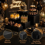 6 Pcs Food Risers for Display Party Buffet Riser Black(4",4",5",6",7",8") - Image 6