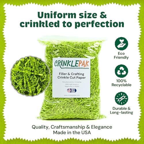 10 LB USA Made crinkle paper filler | Paper Shred Filler for Shipping packages, Gift Wrap, Great packing paper for gift basket filling, Birthdays, Weddings, and Anniversaries | Lime Green - Image 3