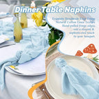 Showgeous 30 Pack Light Blue Cloth Napkins with Fringe, 16x16 inch - Image 7
