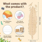 Personalized Growth Chart for Wall, Feathers Height Growth for Kids, Wooden Name Ruler for Nursery and Playroom, Baby Shower Gift 63" x 15.7" - Image 2