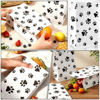 Meanplan 400 Pcs Paper Paw Bags with Footprint Paper Dog Treat Bags Bulk for Lunch Snacks Bread Candy Sandwich Popcorn Cookies Food Party Favors (White) - Image 6