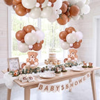 6 Sets Bear Baby Shower Decorations, Centerpieces,Beige White - Image 6
