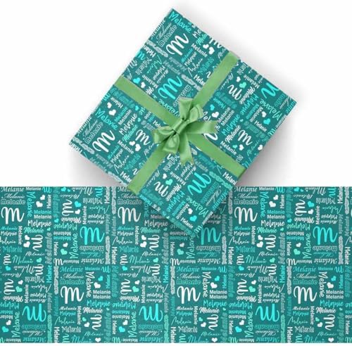 AOFUN Custom Name Text Gift Wrapping Paper Custom Wrapping Paper Custom Name Gift Wrapping Paper Gift Wrap Funny Funny Gift For Friend 3 Rolls 58" x 23" - Image 2