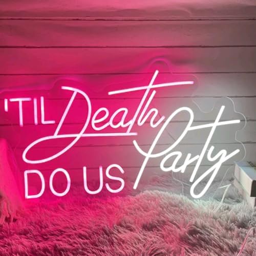 Til Death DO US Party Custom LED Neon Sign Night Light Home Bedroom Wall Decor Personalized Gift Wedding Engagement Party Bar Decoration Size:20inch - Image 2