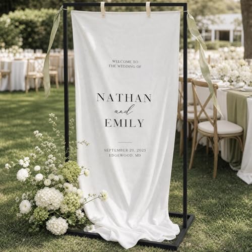 Elegant Wedding Welcome Sign Stand - Sturdy Black Metal Easel Holder by KIBAGA