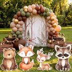 Honoson 4 Pcs Large 30" Woodland Animals Baby Shower Decorations Cardboard Cutouts, Forest Animals Birthday Party Supplies Standup Yard Signs for Lawn Classroom Decor Wild One Photo Props - Image 6