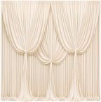 40x10FT Champagne Backdrop Curtains for Wedding Parties, Wrinkle Free Polyester Photography Backdrop Drapes for Wedding Baby Shower Birthday Parties Stage Background Stand Decorations 4x10ft,10 Panels by Partisky