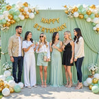 Sage Green Backdrop Curtain for Parties Wrinkle Free Dark Green Photo Curtains Backdrop Drapes Fabric Decoration for Baby Shower Birthday Party Photography 5ft x 8ft,2 Panels - Image 4